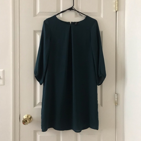 H&M Women’s Dark Green Chiffon Dress - Picture 2 of 6